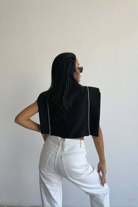 STRIPES SIMPLE WOMEN TANK TOP BLACK/ E ZEZE - 6