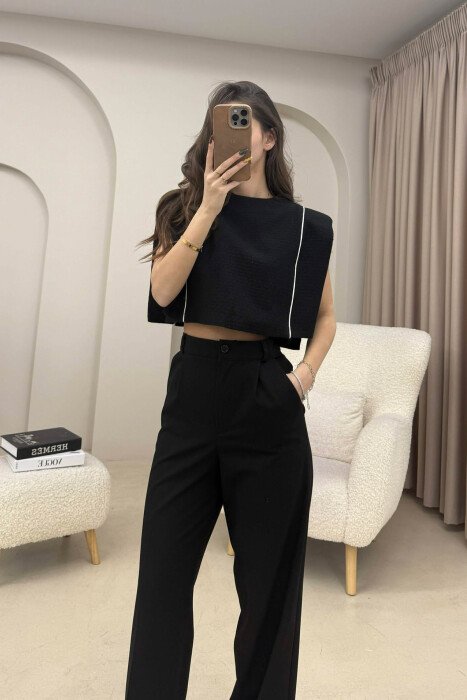 STRIPES SIMPLE WOMEN TANK TOP BLACK/ E ZEZE 