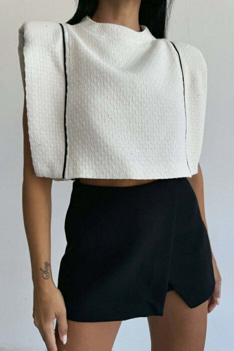 STRIPES SIMPLE WOMEN TANK TOP CREAM/KREM - 1