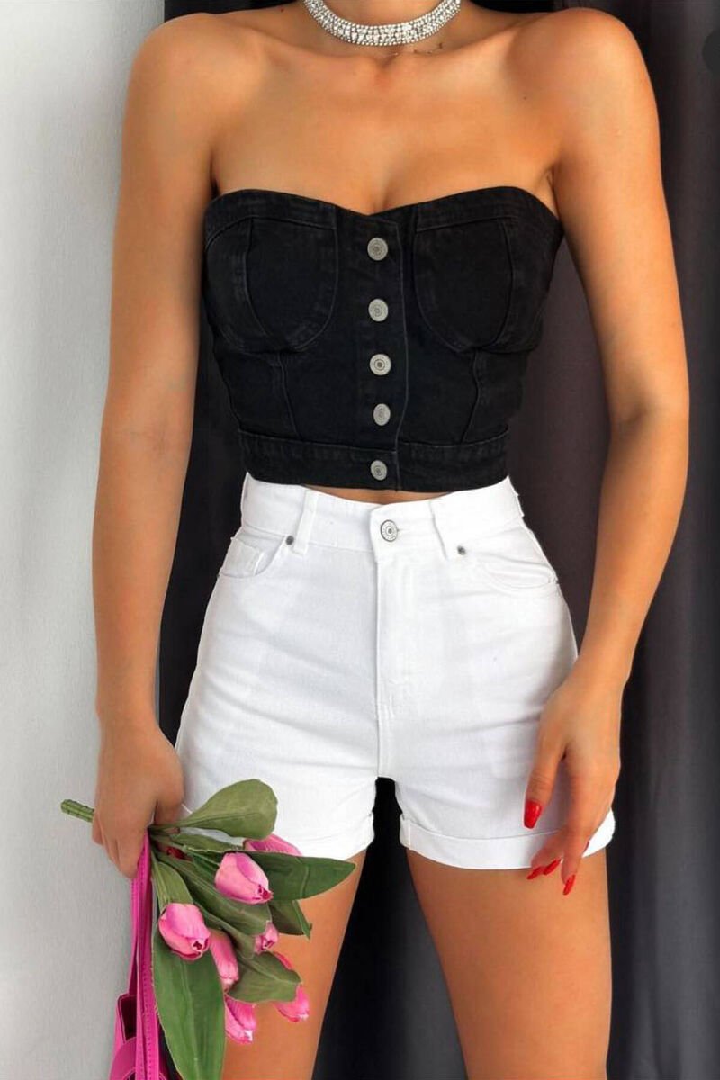 STRONG JEAN WOMAN SHORT JEANS WHITE-E BARDHE - 1