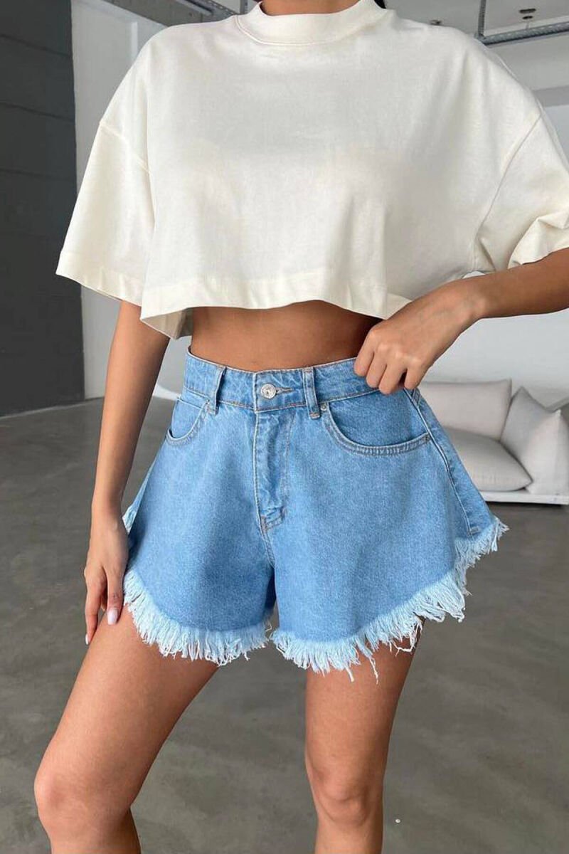 SUPER SHORT WOMAN JEANS LIGHTBLUE/BZ - 1