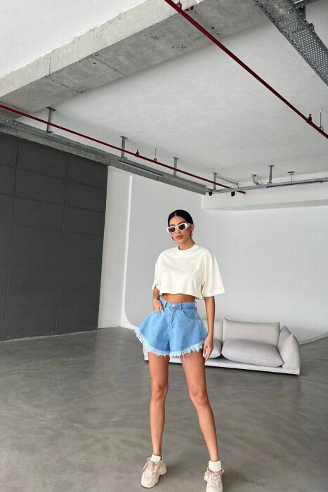SUPER SHORT WOMAN JEANS LIGHTBLUE/BZ - 3