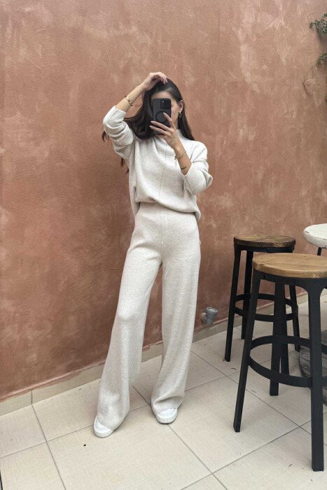 SWEATER+TROUSERS ONE COLOR WOMAN SET BEIGE/BEZHE - 1