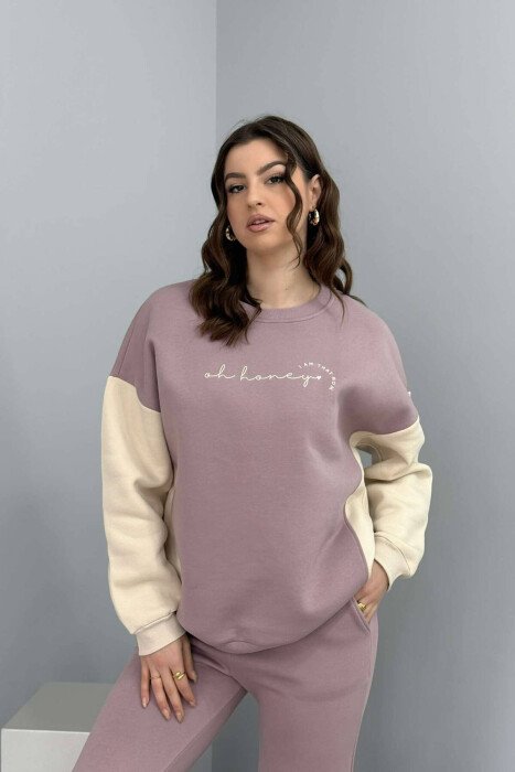 SWEATSHIRT+JOGGERS FLUFFY WOMEN SET VINEGAR/UTHULL - 2