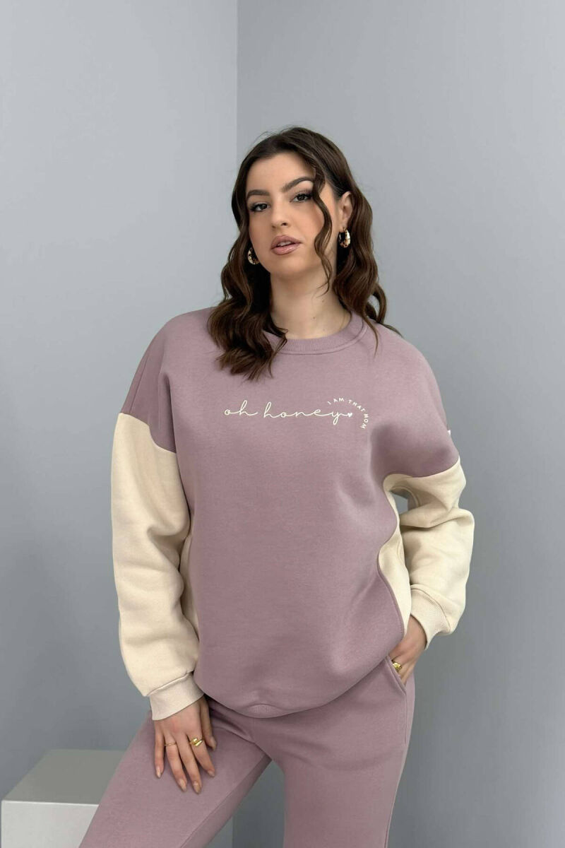 SWEATSHIRT+JOGGERS FLUFFY WOMEN SET VINEGAR/UTHULL - 2