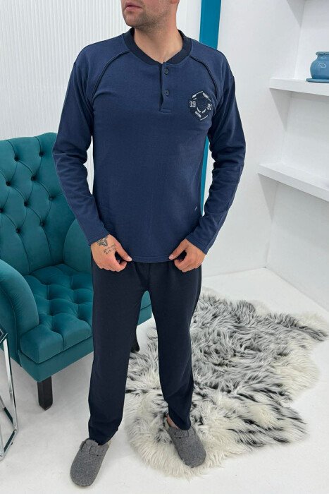 SWEATSHIRT+TROUSERS SMALL LOGO MEN PYJAMAS BLUE/BLU 