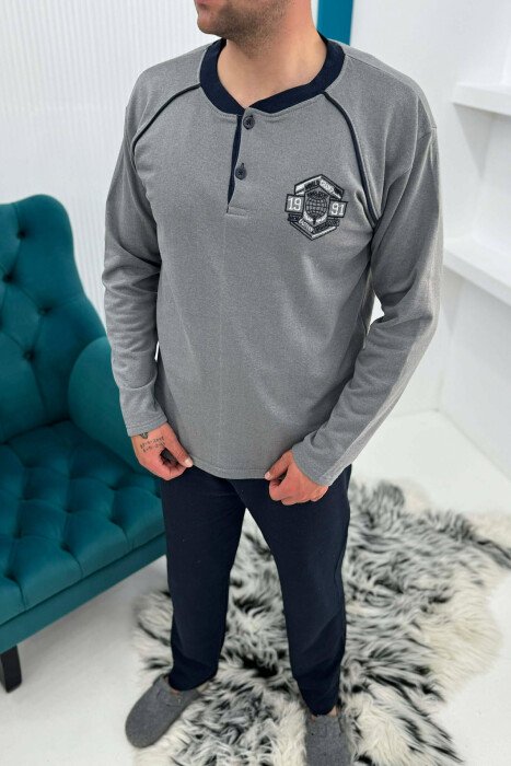 SWEATSHIRT+TROUSERS SMALL LOGO MEN PYJAMAS GREY/GRI - 2