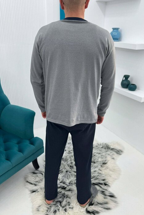 SWEATSHIRT+TROUSERS SMALL LOGO MEN PYJAMAS GREY/GRI - 3