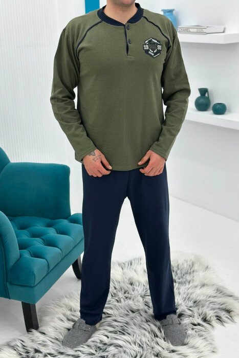 PIZHAME BLUZE ME LOGO TË THJESHTE+TUTA PER MESHKUJ NE NGJYRE ULLI - KLAUDIO FASHION