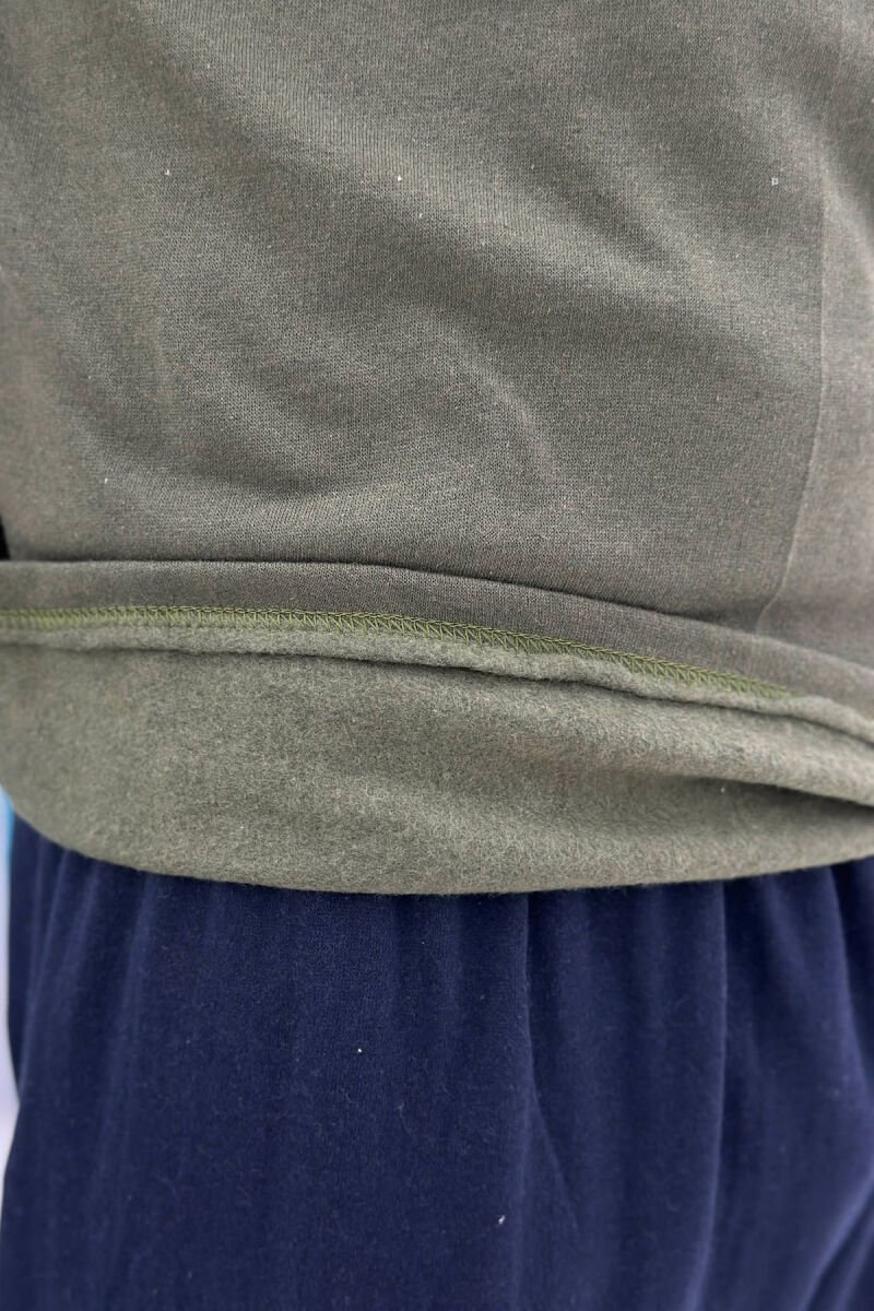 SWEATSHIRT+TROUSERS SMALL LOGO MEN PYJAMAS OLIVE/ULLI - 3