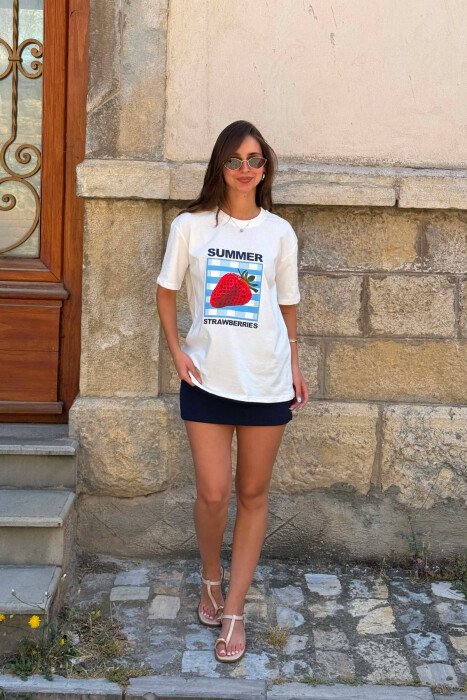 T-SHIRT PER FEMRA NE NGJYRE TE BARDHE - KLAUDIO FASHION