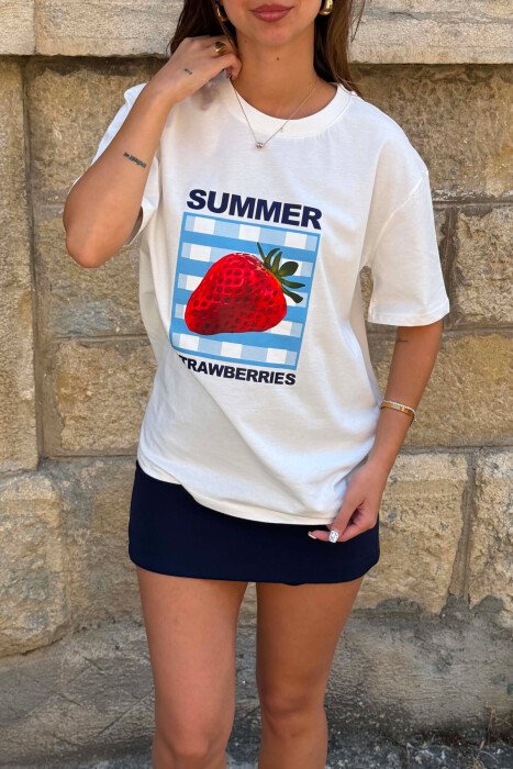 T-SHIRT PER FEMRA NE NGJYRE TE BARDHE - 4
