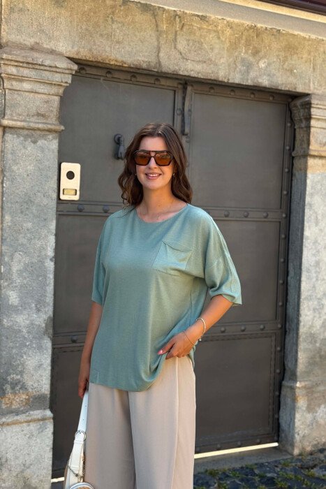 T-SHIRT NJE NGJYRESH ME NJE XHEP PER FEMRA NE NGJYRE MENTE - 3