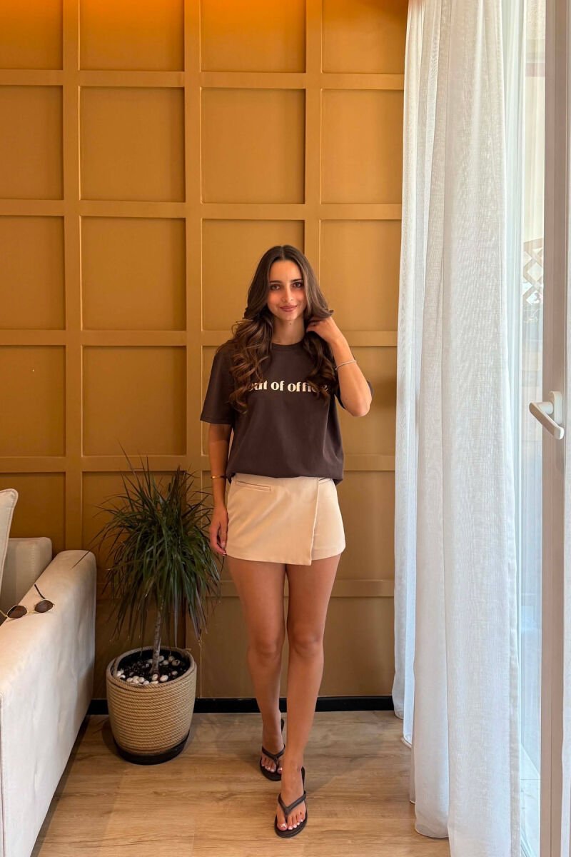 T-SHIRT PER FEMRA NE NGJYRE KAFE - 5