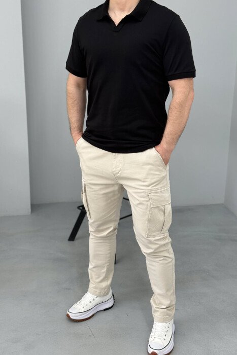 T-SHIRT E THJESHTË PËR MESHKUJ NË NGJYRË TË ZEZË - 2