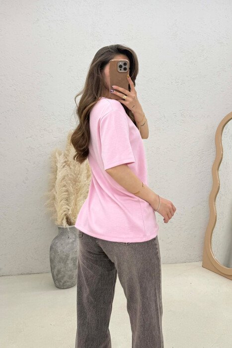 T-SHIRT I THJESHTE PER FEMRA NE NGJYRE ROZE - 4