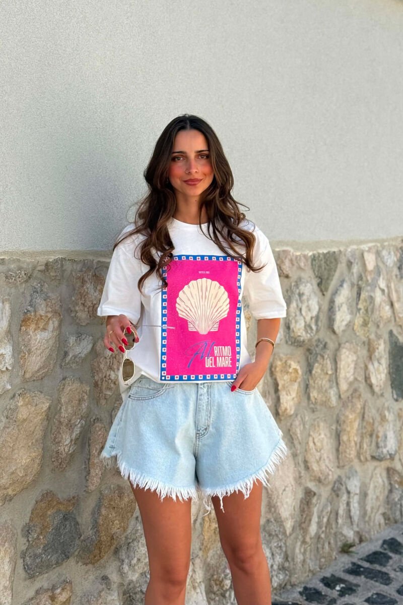 T-SHIRT I THJESHTE ME IMAZH PARA PER FEMRA NE NGJYRE TE BARDHE - 3