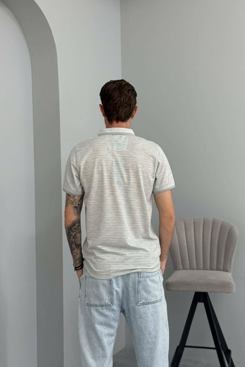 T-SHIRT I THJESHTE ME JAKE POLO PER MESHKUJ NE NGJYRE GRI - 5