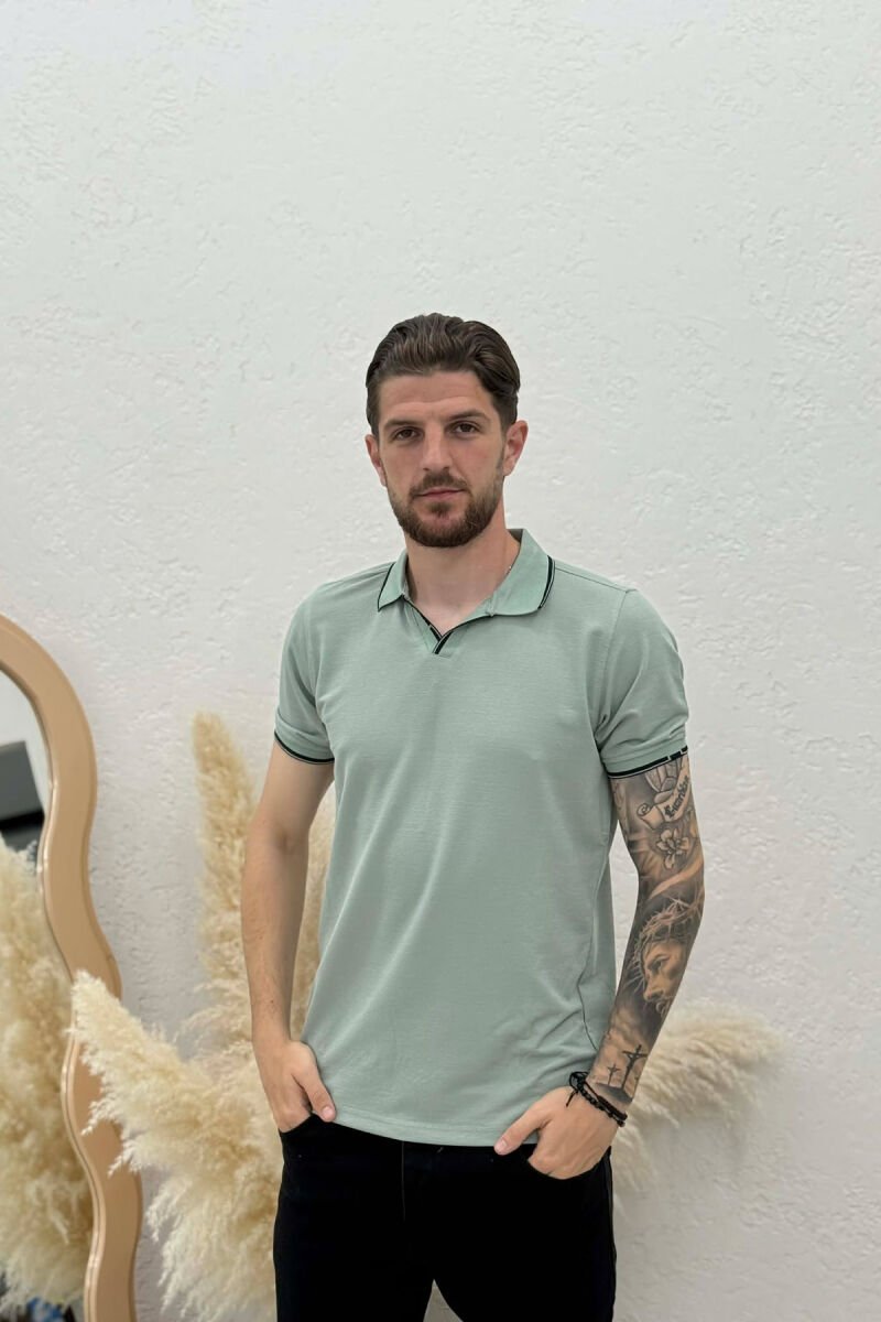 T-SHIRT I THJESHTE ME JAKE POLO PER MESHKUJ NE NGJYRE MENTE - 1