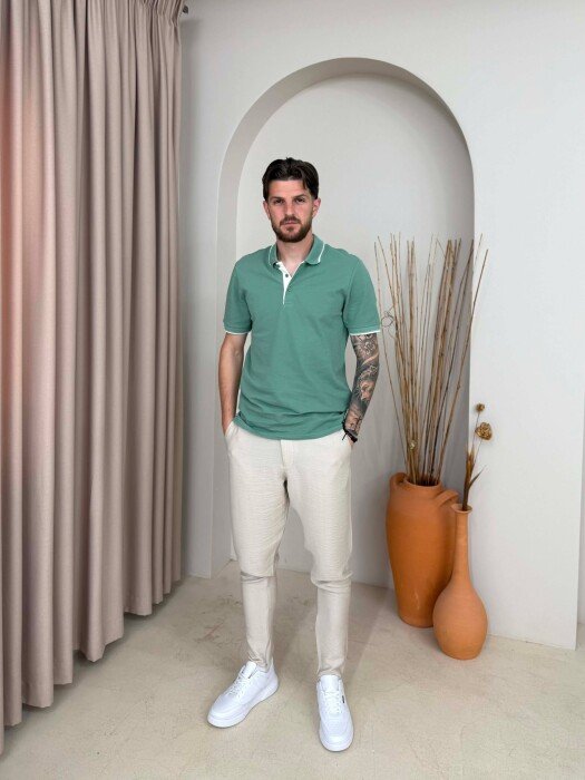T-SHIRT I THJESHTE ME JAKE POLO PER MESHKUJ NE NGJYRE MENTE - 3