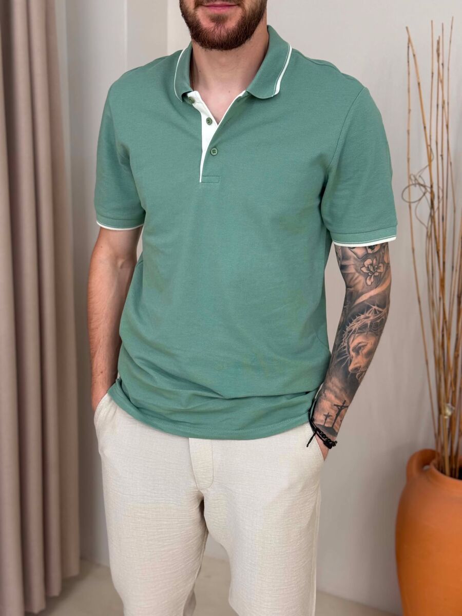 T-SHIRT I THJESHTE ME JAKE POLO PER MESHKUJ NE NGJYRE MENTE - 4