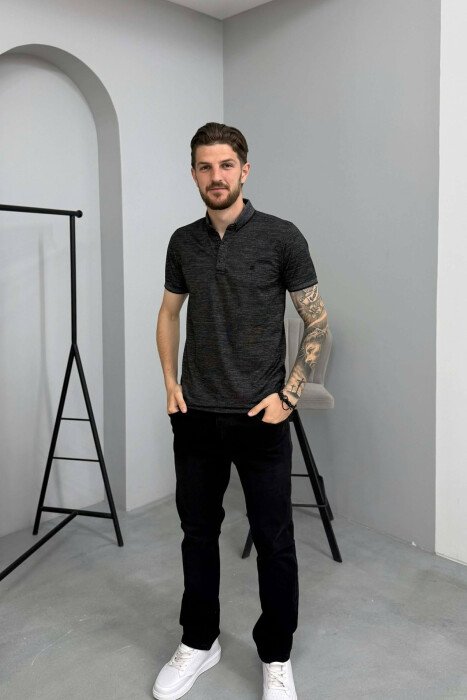 T-SHIRT I THJESHTE ME JAKE POLO PER MESHKUJ NE NGJYRE TE ZEZE - 3