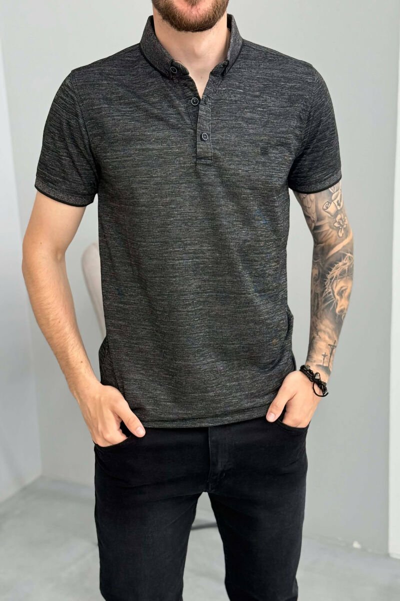 T-SHIRT I THJESHTE ME JAKE POLO PER MESHKUJ NE NGJYRE TE ZEZE - 4