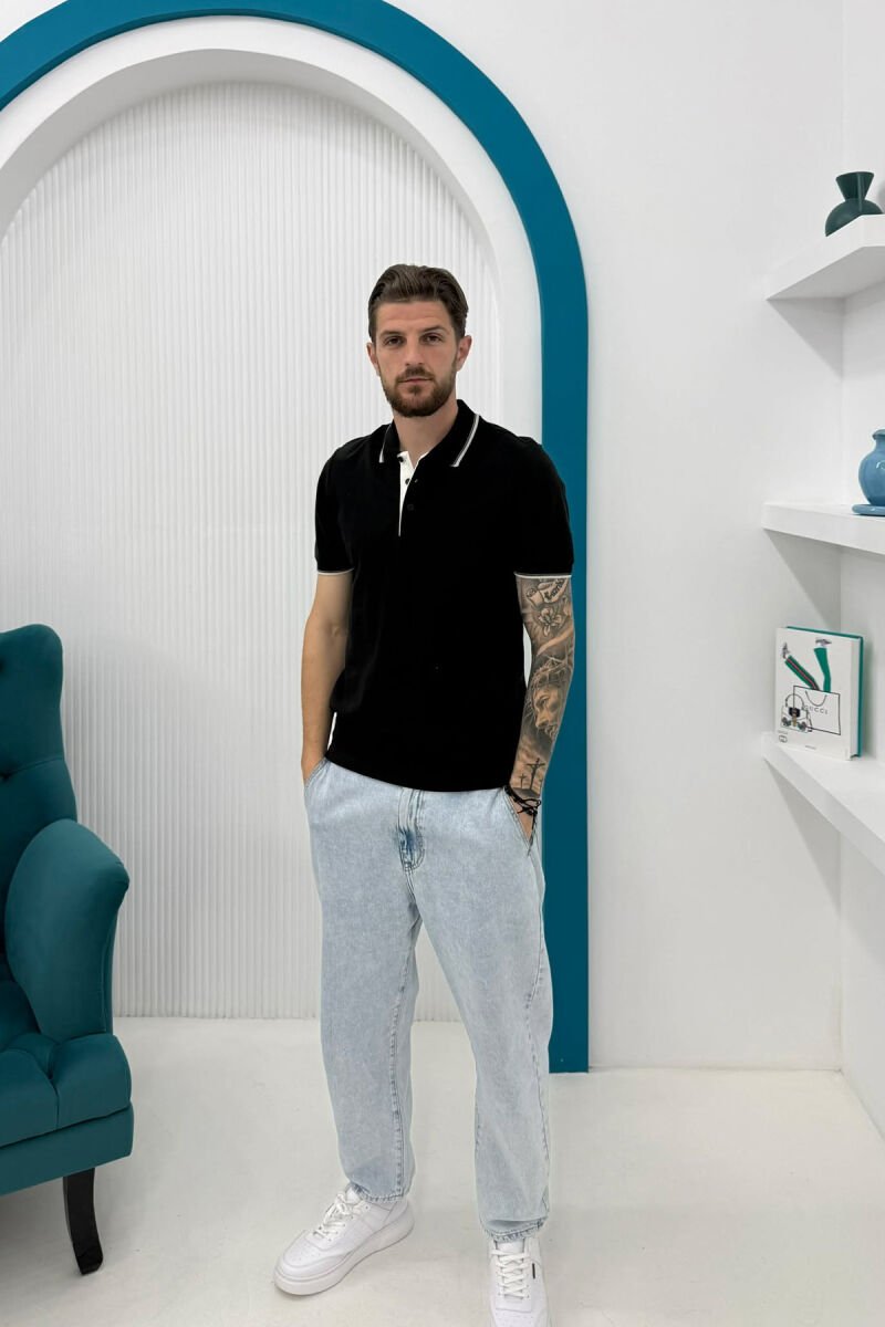 T-SHIRT I THJESHTE ME JAKE POLO PER MESHKUJ NE NGJYRE TE ZEZE - 3