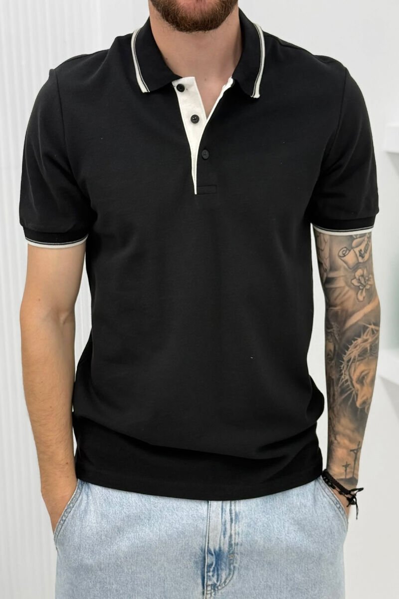 T-SHIRT I THJESHTE ME JAKE POLO PER MESHKUJ NE NGJYRE TE ZEZE - 4