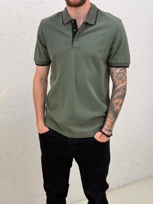T-SHIRT I THJESHTE ME JAKE POLO PER MESHKUJ NE NGJYRE ULLI - 4
