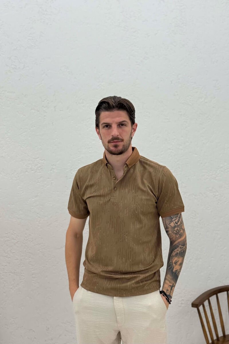 T-SHIRT I THJESHTE ME JAKE POLO PER MESHKUJ NE NGJYRE JESHILE TE ZBARDHUR - 5