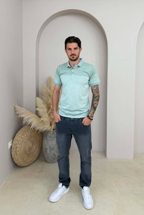 T-SHIRT I THJESHTE ME JAKE POLO PER MESHKUJ NE NGJYRE MENTE - 3