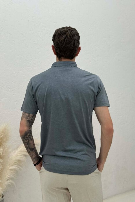 T-SHIRT I THJESHTE ME JAKE POLO PER MESHKUJ NE NGJYRE GRI TE ERRET - 2