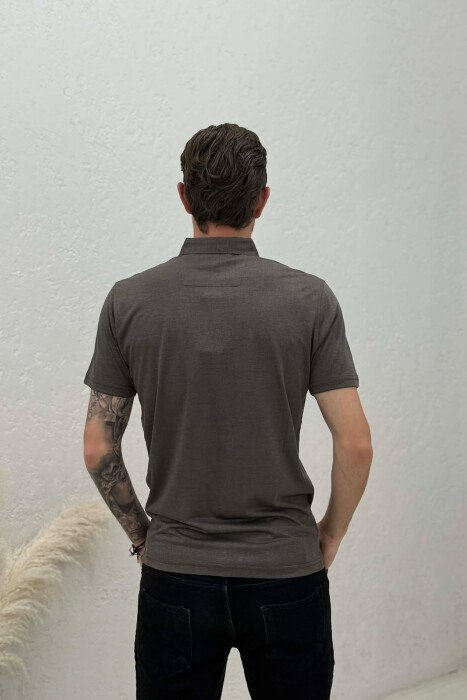 T-SHIRT I THJESHTE ME JAKE POLO PER MESHKUJ NE NGJYRE KAFE - 2