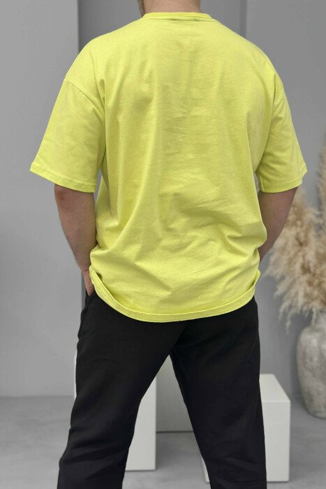 T-SHIRT I THJESHTË ME SHKRIME PËR MESHKUJ NË NGJYRËN NEON - 2