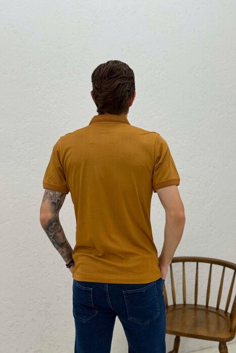 T-SHIRT I THJESHTE ME JAKE POLO PER MESHKUJ NE NGJYRE KAFE - 4