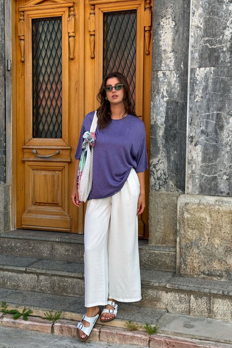 T-SHIRT I THJESHTE NJE NGJYRESH PER FEMRA NE NGJYRE LEJLA - 1