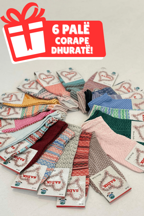 T-SHIRT I THJESHTE PER FEMRA NE NGJYRE BEZHE TE ZBARDHUR + 6 PALE ÇORAPE DHURATE - 2