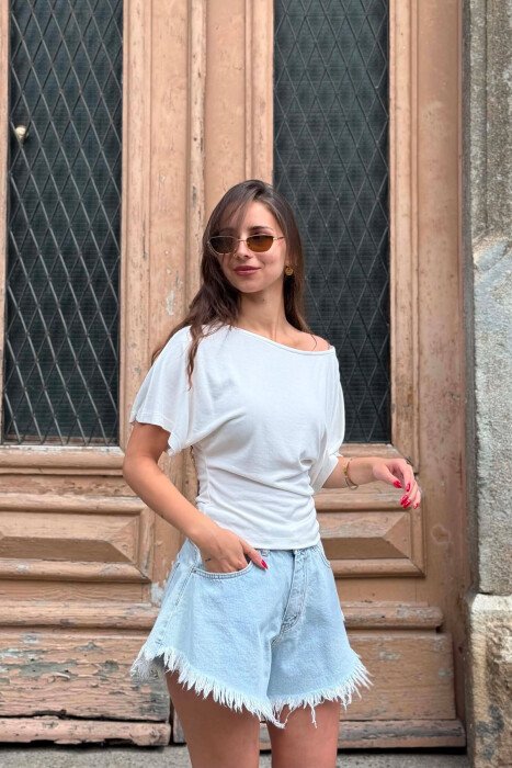T-SHIRT I THJESHTE NJE NGJYRESH PER FMERA NE NGJYRE TE BARDHE - 4