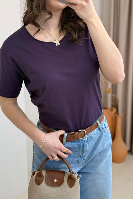 T SHIRT NJE NGJYRESH I THJESHTE PER FEMRA NE NGJYRE LEJLA + 6 PALE CORAPE - 5
