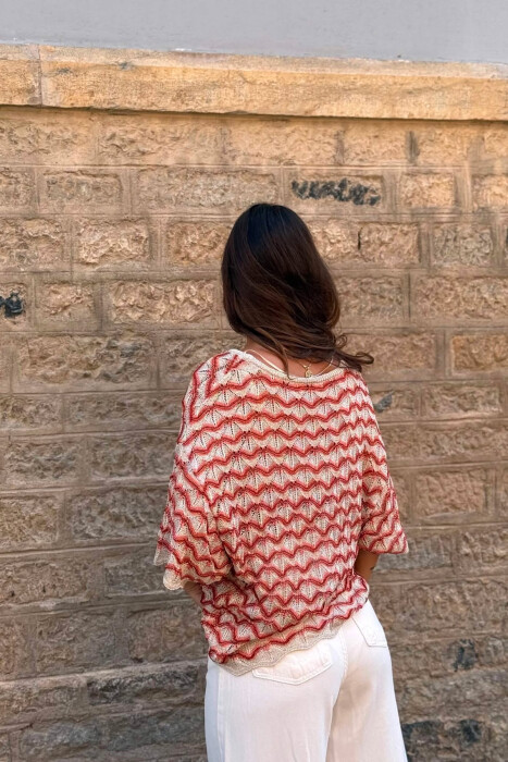 T-SHIRT E TRIKOTUAR PER FEMRA NE NGJYRE BEZHE - 3
