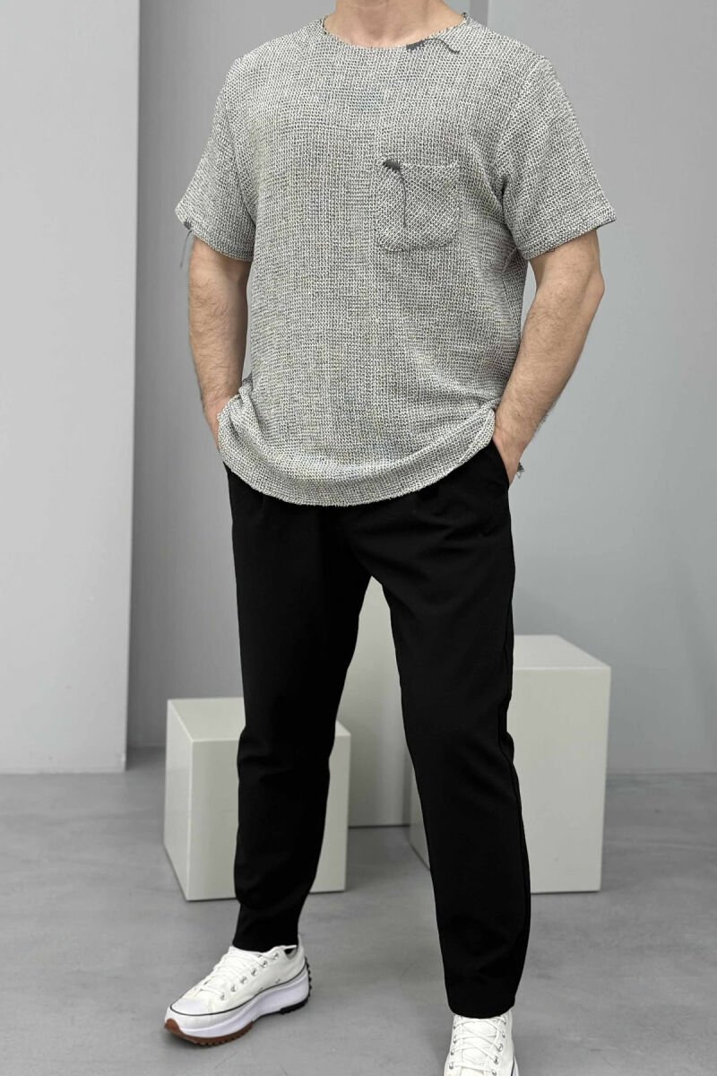 T-SHIRT ME DETAJE TË THJESHTA PËR FEMRA NË NGJYRËN GRI - 1