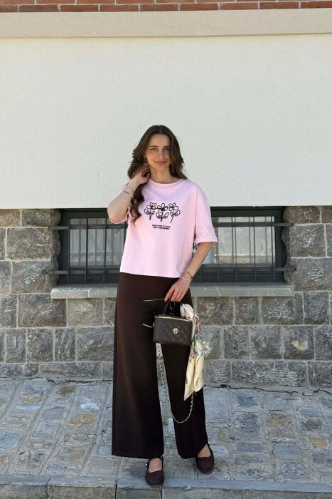 T-SHIRT ME DIZAJN PER FEMRA NE NGJYRE ROZE - 3