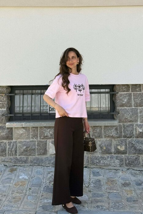 T-SHIRT ME DIZAJN PER FEMRA NE NGJYRE ROZE - 4