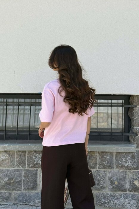 T-SHIRT ME DIZAJN PER FEMRA NE NGJYRE ROZE - 6