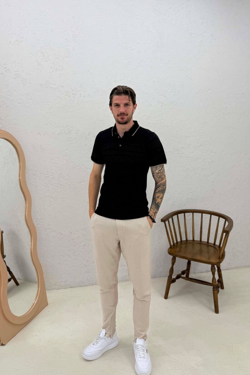 T-SHIRT ME DIZAJNE ME JAKE POLO PER MESHKUJ NE NGJYRE TE ZEZE - 3