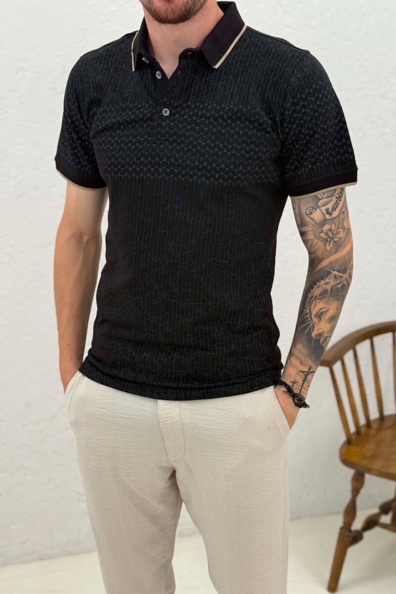 T-SHIRT ME DIZAJNE ME JAKE POLO PER MESHKUJ NE NGJYRE TE ZEZE - 4