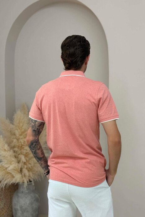 T-SHIRT ME DIZAJNE ME JAKE POLO PER MESHKUJ NE NGJYRE PUDER - 4