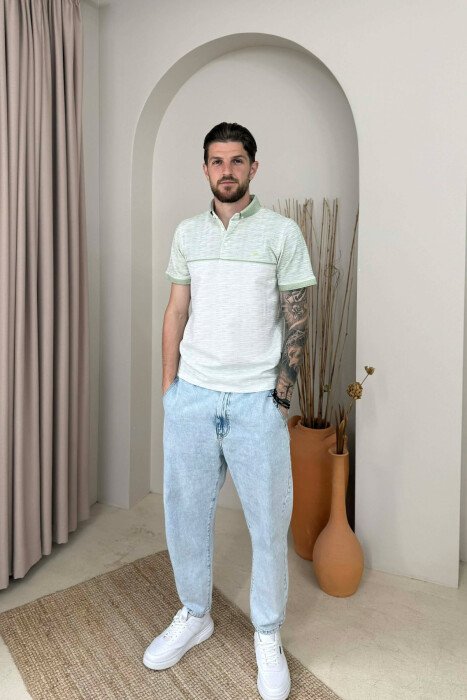 T-SHIRT ME DIZJAN DHE JAKE POLO PER MESHKUJ NE NGJYRE JESHILE - 3