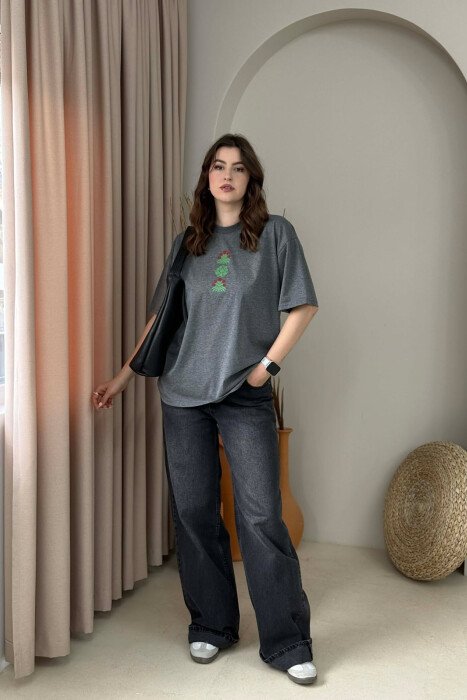 T-SHIRT ME IMAZH PARA & MBRAPA PER FEMRA + 6 PALE CORAPE DHURATE NE NGJYRE GRI TE ERRET - 2